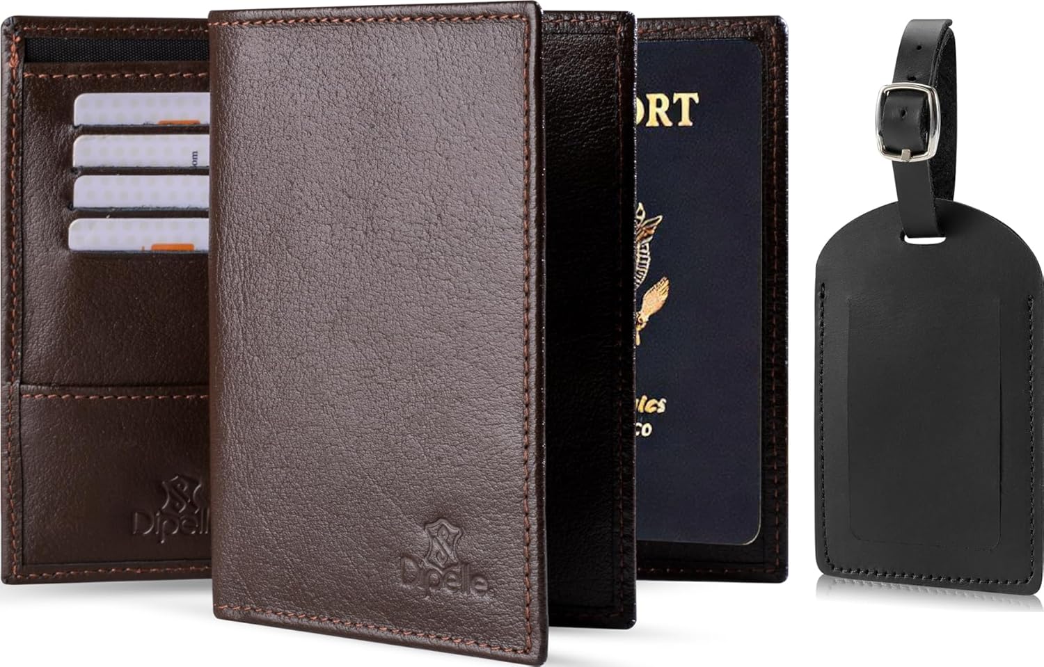 Genuine Leather Passport Holder – Brown