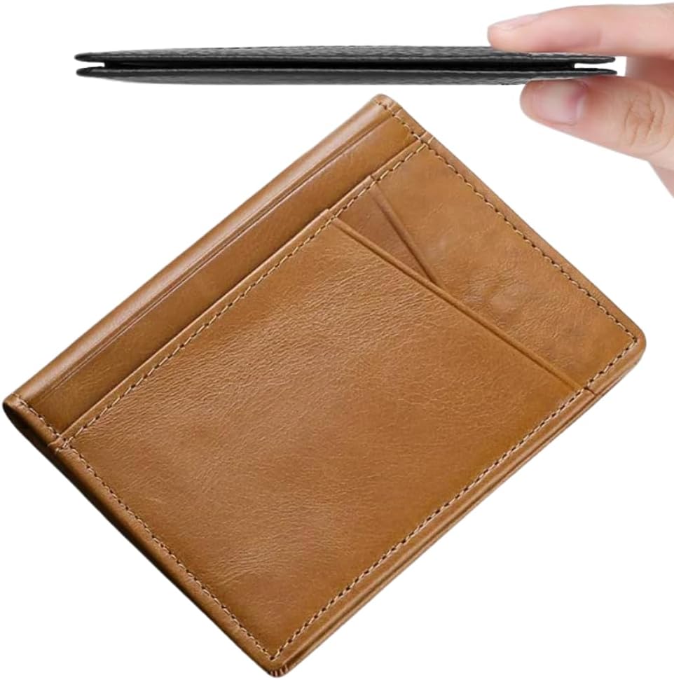 Genuine Natural Leather Card Holder Di Pelle | Slim &Amp; Elegant Wallet With Premium Box – Perfect Gift Choice 4 Genuine Natural Leather Card Holder