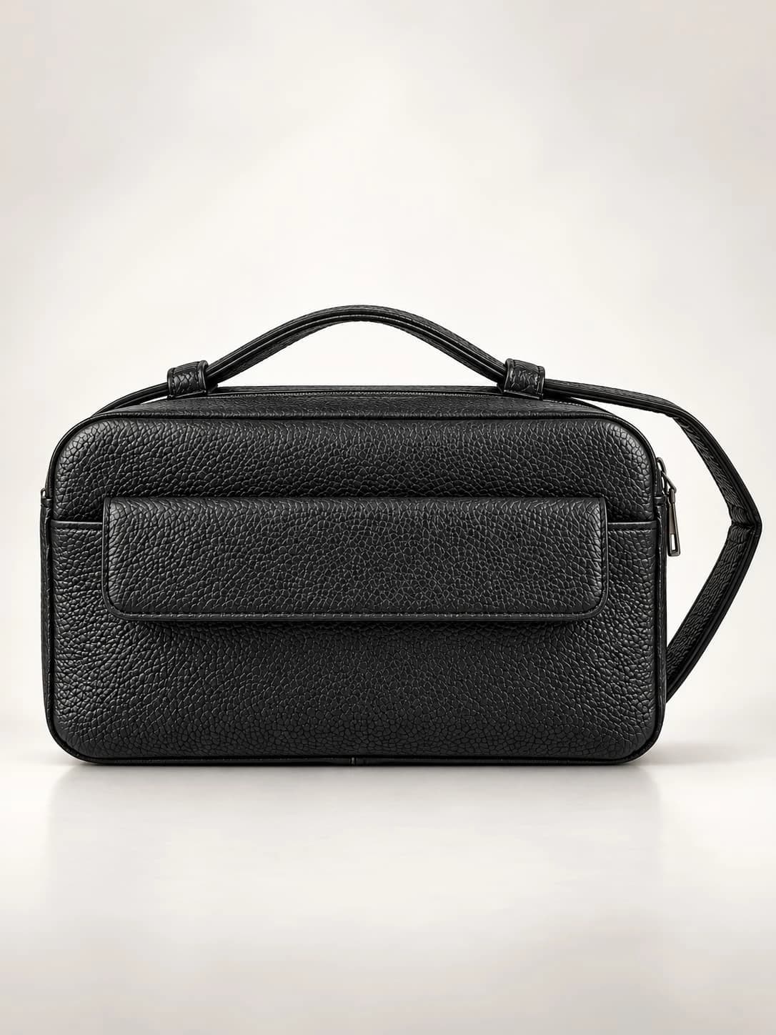 Men's Clutch Bag – PU Leather with Magnetic Pocket — Black — 2