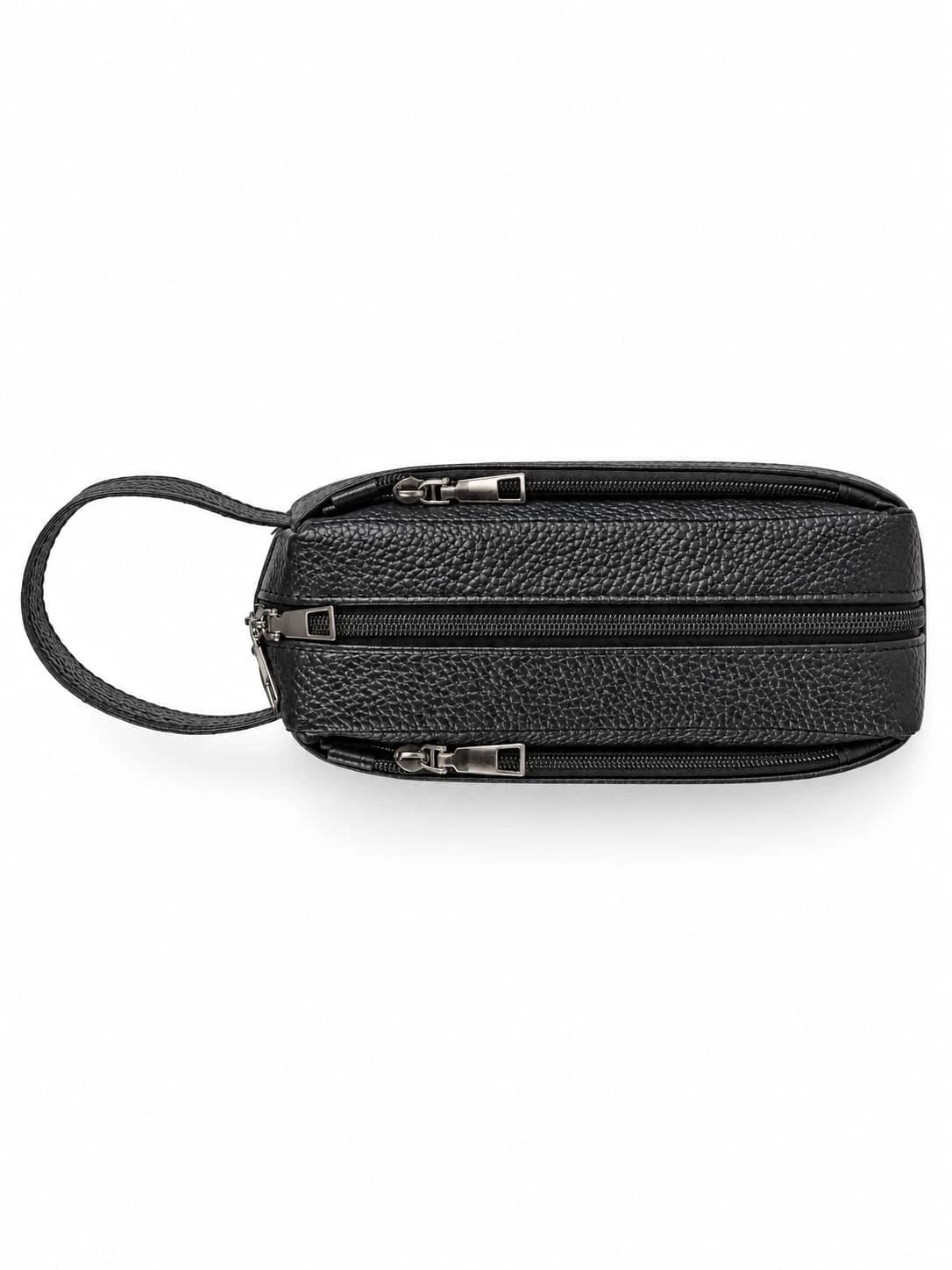 Clutch Bag – Faux Leather (PU) with Pebbled Finish — Textured Black 2 — 5