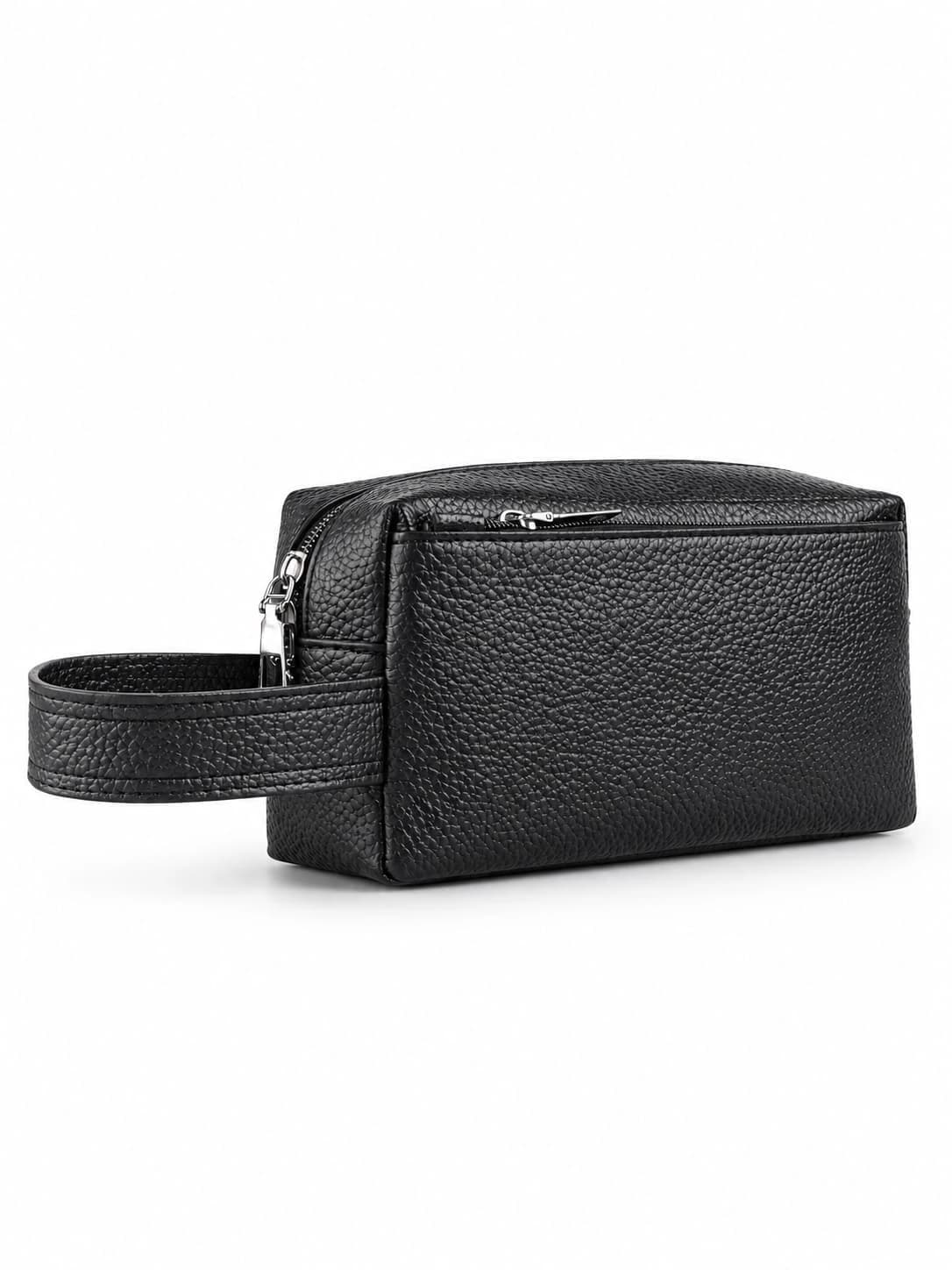 Clutch Bag – Faux Leather (PU) with Pebbled Finish — Textured Black 2 — 4