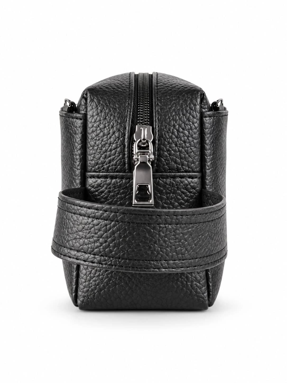 Clutch Bag – Faux Leather (PU) with Pebbled Finish — Textured Black 2 — 3