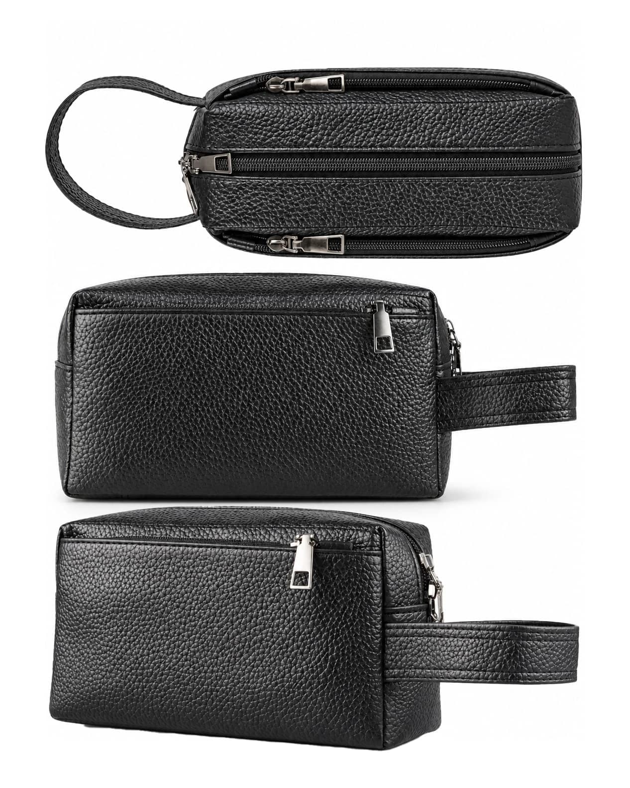 Clutch Bag – Faux Leather (PU) with Pebbled Finish — Textured Black 2 — 6