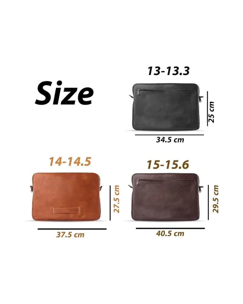 Di Pelle Handcrafted Leather Laptop Sleeve – Egyptian Full-Grain Leather — 8b4514 — 5