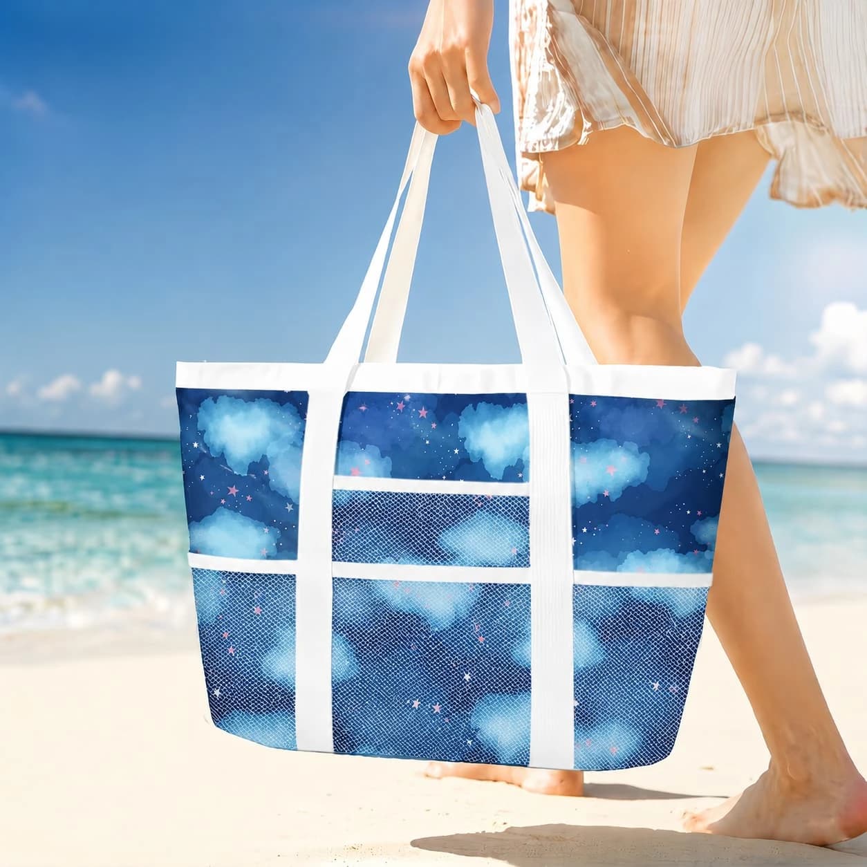 Di Pelle Waterproof Beach Tote Bag – Handmade Egyptian Design — 000081 — 4