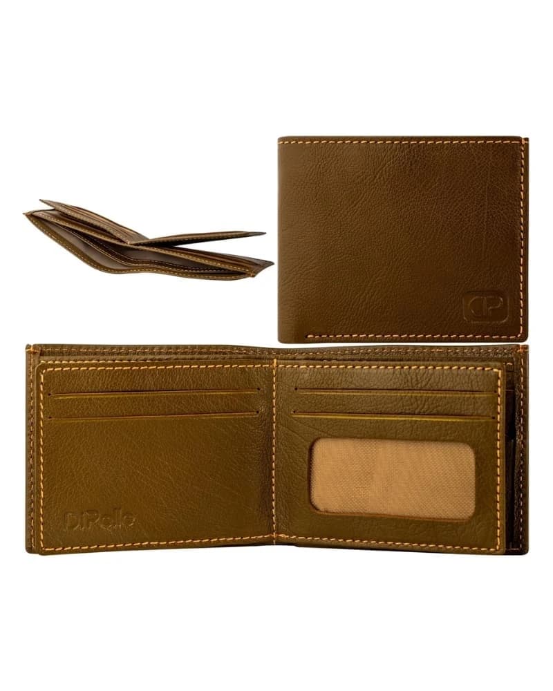 Di Pelle™ Men's Genuine Leather Handmade Wallet – Bifold with 14 Card Slots — Olive