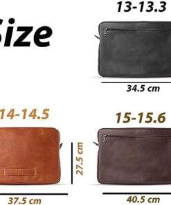 حافظة لاب توب فوكس كاجوال من جلد بولي يوريثين الناعم المقاوم للماء، مع غطاء مبطن وسوستة. 10 15 153 156 1 3