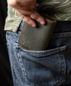 محفظة رجالي هاندميد من الجلد الطبيعي - تصميم بسيط تحمل النقود والبطاقات 12 1711553353 2