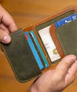 محفظة رجالي هاندميد من الجلد الطبيعي - تصميم بسيط تحمل النقود والبطاقات 13 1711553353 3