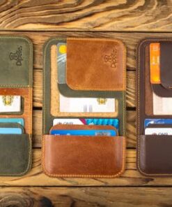 محفظة رجالي هاندميد من الجلد الطبيعي - تصميم بسيط تحمل النقود والبطاقات 14 1711553353 4