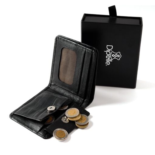 محفظة Dipelle للرجال: محفظة جلد طبيعي للرجال امبيريال ثلاثة ألوان متميزة 10 Mens Genuine Leather Wallet Genuine Leather Wallet Mens Genuine Leather Wallet Handmade Genuine Leather Wallets Mens Natural Leather Black5