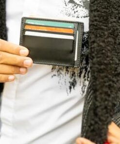 كراتة وحافظة كروت من الجلد طبيعي للرجال والنساء مقاس 11*8 سم بها 8 جيوب، تحمل حتى 12 كرت 12 11 8 8 1 5