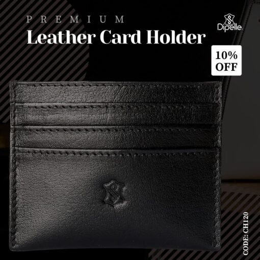 A Black Leather Card Holder