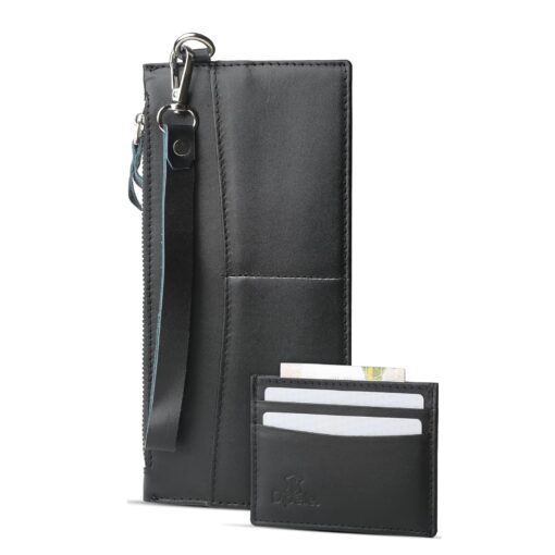 محفظة رجالي طويلة جلد طبيعي من دي بيلي مع كراتة | محفظة سفر متعددة الجيوب بسحاب | حقيبة يد أنيقة للهدايا 9 محفظة-طويلة-من-الجلد-الطبيعي-للرجال-من-ديبيل-مع-حامل-كروت-اسود