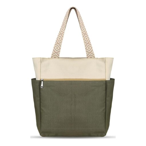 شنطة توت قماش كبيرة للنساء من Di Pelle™ – أناقة بسيطة ومساحات عملية